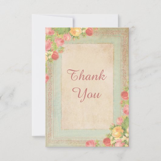 Elegant  Rozen Hartelijk dank Bedankkaart (Voorkant)