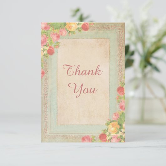 Elegant  Rozen Hartelijk dank Bedankkaart (Staand voorkant)