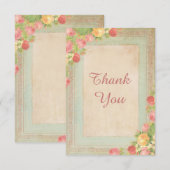 Elegant  Rozen Hartelijk dank Bedankkaart (Voorkant / Achterkant)