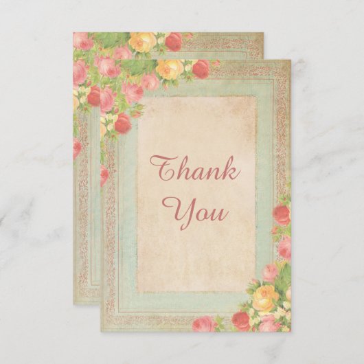Elegant Rozen Hartelijk dank Bedankkaart (Voorkant / Achterkant)