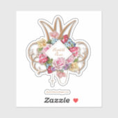 Elegant Rozen Heilige Rosary Marian Monogram Sticker (Vel)