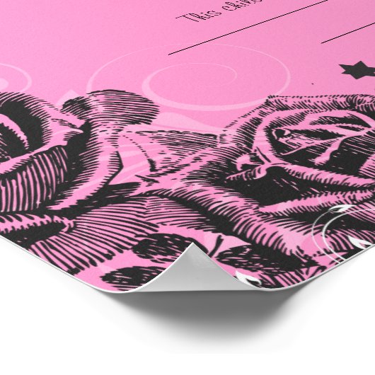 Elegant Rozen Jewish Baby Naming Birth Certificate Poster (Hoek)