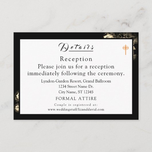 Elegant Rozen Kaart katholieke bruiloft (Voorkant)