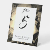 Elegant Rozen Katholiek Trouwtafel Nummer Reclamebord Met Voetstuk (Voorkant)