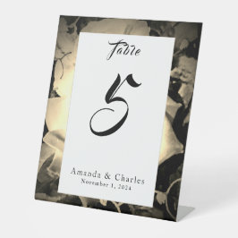 Elegant Rozen Katholiek Trouwtafel Nummer Reclamebord Met Voetstuk