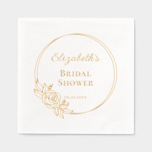 Elegant Rozen krans Vrijgezellenfeest gestempeld Folie Servetten (Voorkant)