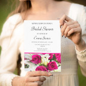 Elegant Rozen & Lilies Bridal Shower Invitation Kaart