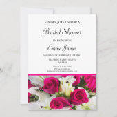 Elegant Rozen & Lilies Bridal Shower Invitation Kaart (Voorkant)