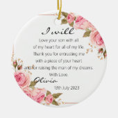 Elegant Rozen Moeder van het bruidbruidshuwelijk Keramisch Ornament (Voorkant)