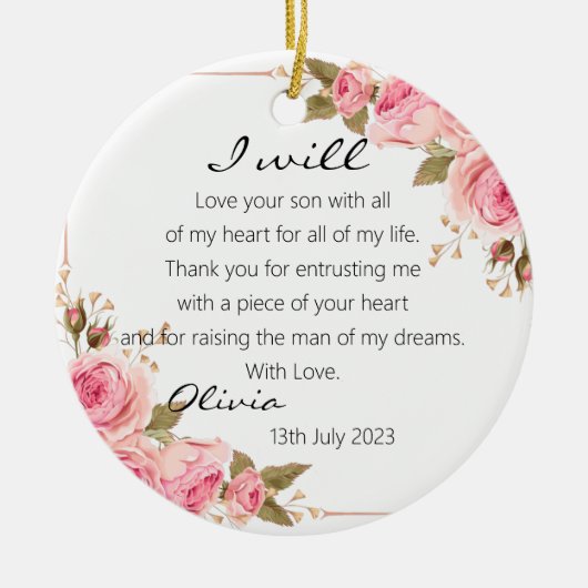 Elegant Rozen Moeder van het bruidbruidshuwelijk Keramisch Ornament (Voorkant)