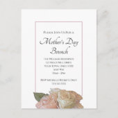 Elegant Rozen Moederdag Brunch Floral Feestdagenkaart (Voorkant)