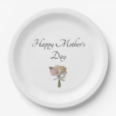 Elegant Rozen Moederdag Floral Brunch Papieren Bordje (Voorkant)