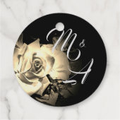 Elegant Rozen Monogrammen Bedankjes Labels (Achterkant)