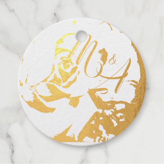 Elegant Rozen Monogrammen Bedankjes Labels (Voorkant)