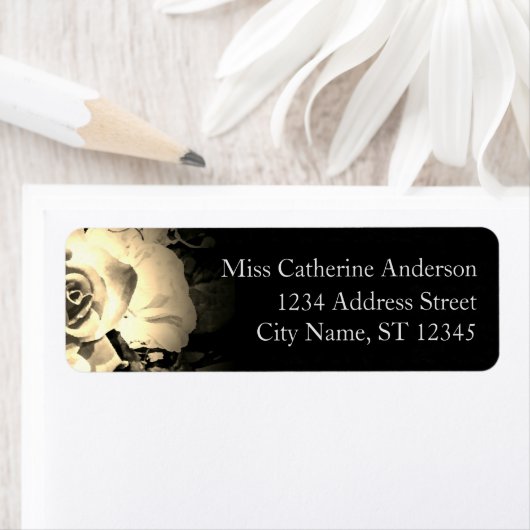 Elegant Rozen Monogrammen Etiket (Insitu)