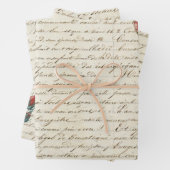 Elegant  Rozen op het handschrift Frans script Inpakpapier Vel (In situ)