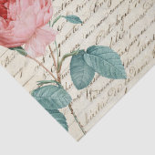 Elegant Rozen op het handschrift Frans script Tissuepapier (Detail)