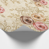 Elegant rozen patroon cadeaupapier (Hoek)