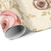 Elegant rozen patroon cadeaupapier (Rol Hoek)