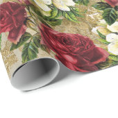 Elegant rozen patroon cadeaupapier (Rol Hoek)