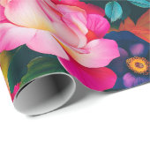 Elegant rozen patroon cadeaupapier (Rol Hoek)