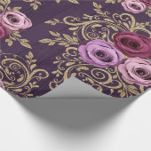 Elegant rozen patroon cadeaupapier (Hoek)