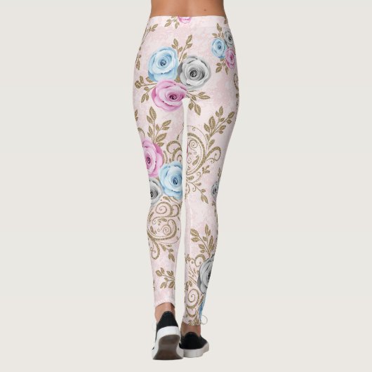 Elegant rozen patroon leggings (Achterkant)