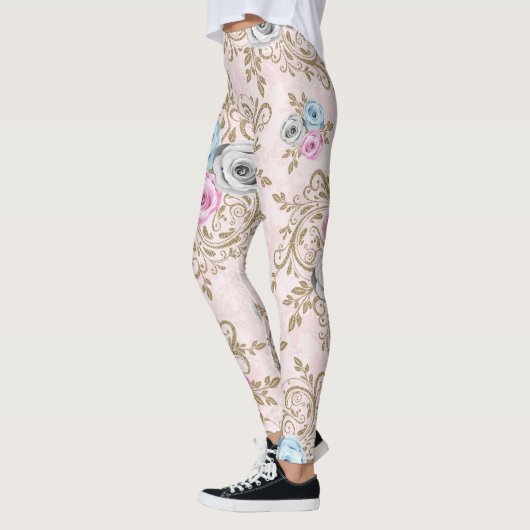 Elegant rozen patroon leggings (Links)