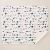 Elegant rozen patroon sherpa deken (Voorkant (horizontaal))