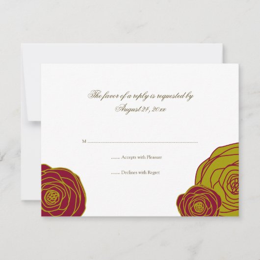 Elegant Rozen RSVP-kaart RSVP Kaartje (Voorkant)