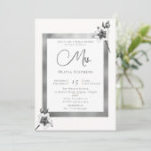 Elegant Rozen Silver-kersttoekomst Mrs Shower Kaart (Staand voorkant)