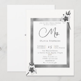 Elegant Rozen Silver-kersttoekomst Mrs Shower Kaart