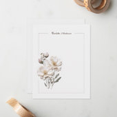 Elegant Rozen Stationery Stijlvolle Note Kaart Notitiekaartje (Voorkant / Achterkant in situ)