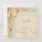 Elegant  Rozen Surprise Birthday Party Kaart (Voorkant)