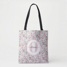 Elegant Rozen Tuin Monogram Roze Tote Bag