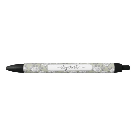 Elegant Rozen Tuin Sage Green Pen (Voorkant)