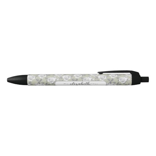 Elegant Rozen Tuin Sage Green Pen (Bovenkant)