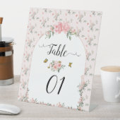 Elegant Rozen & Vlinders Baby shower Reclamebord Met Voetstuk (Insitu)