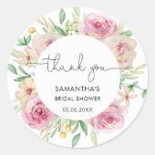 Elegant Rozen Vrijgezellenfeest Dank u Ronde Sticker (Voorkant)