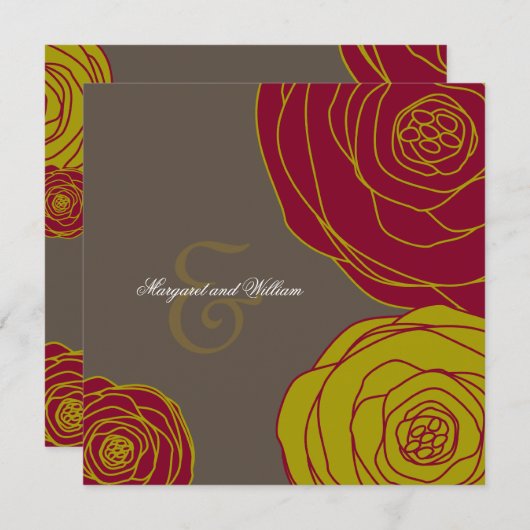 Elegant Rozen Weddenschap Kaart (Voorkant / Achterkant)