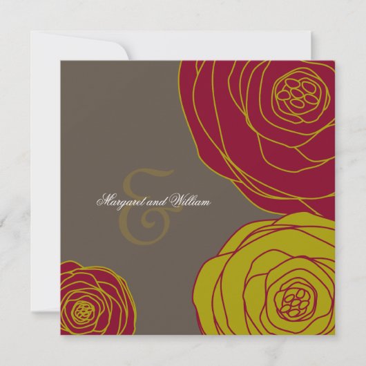 Elegant Rozen Weddenschap Kaart (Voorkant)