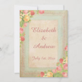 Elegant Rozen Wedding Kaart (Voorkant)