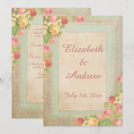 Elegant Rozen Wedding Kaart