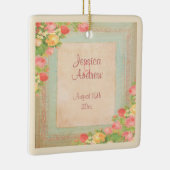 Elegant  Rozen Wedding Keramisch Ornament (Rechts)