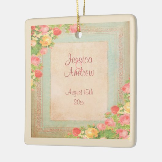 Elegant  Rozen Wedding Keramisch Ornament (Links)