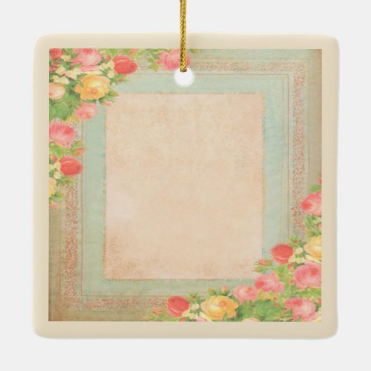 Elegant  Rozen Wedding Keramisch Ornament (Achterkant)