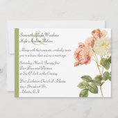 Elegant  Rozen Wedding Uitnodiging (Voorkant)
