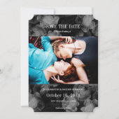 Elegant Rozen zwart + witte foto Sla de data op Save The Date (Voorkant)