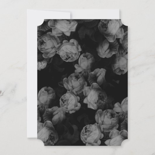 Elegant Rozen zwart + witte foto Sla de data op Save The Date (Achterkant)