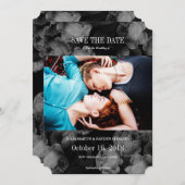 Elegant Rozen zwart + witte foto Sla de data op Save The Date (Voorkant / Achterkant)